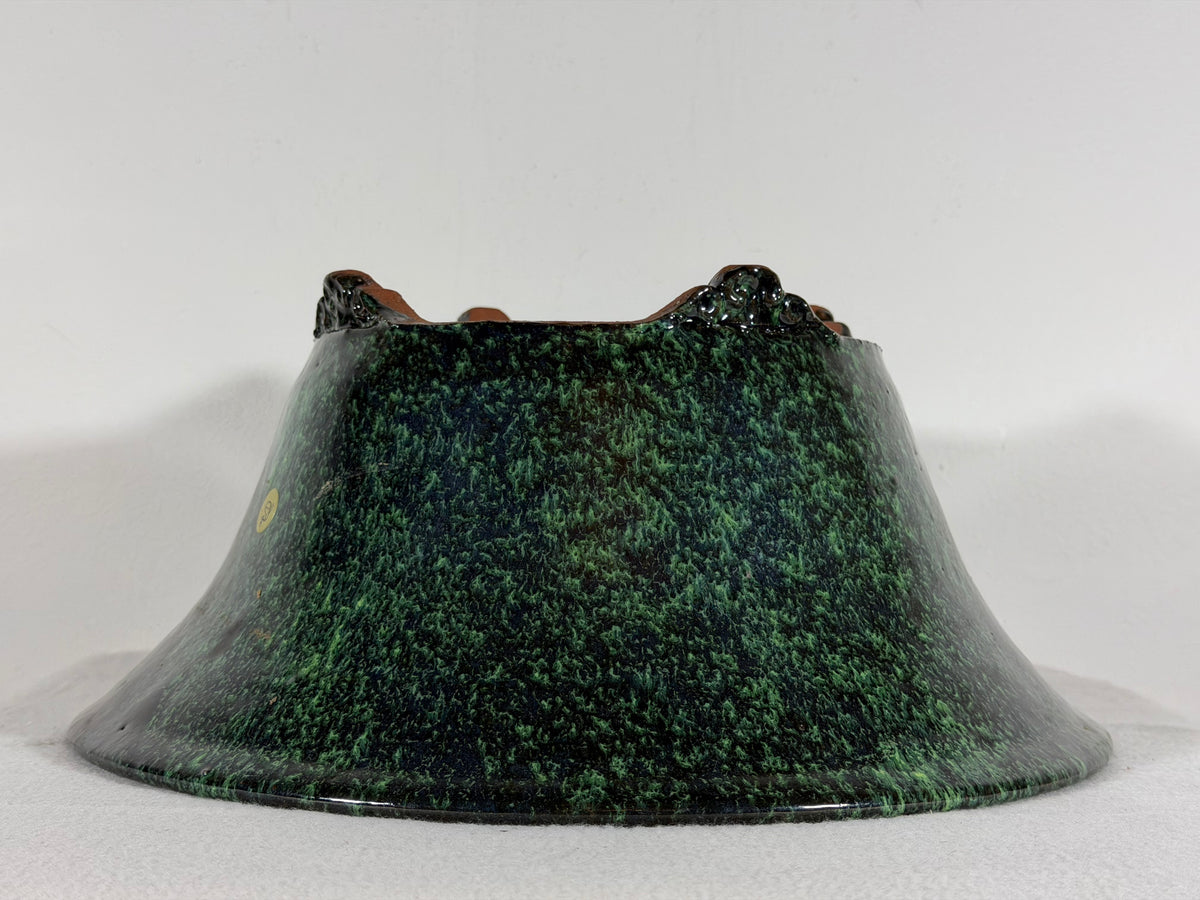 New Japanese Tokoname Glazed Round Bonsai Pot Syuhou Yoshimura - 12.75” By 5.75”