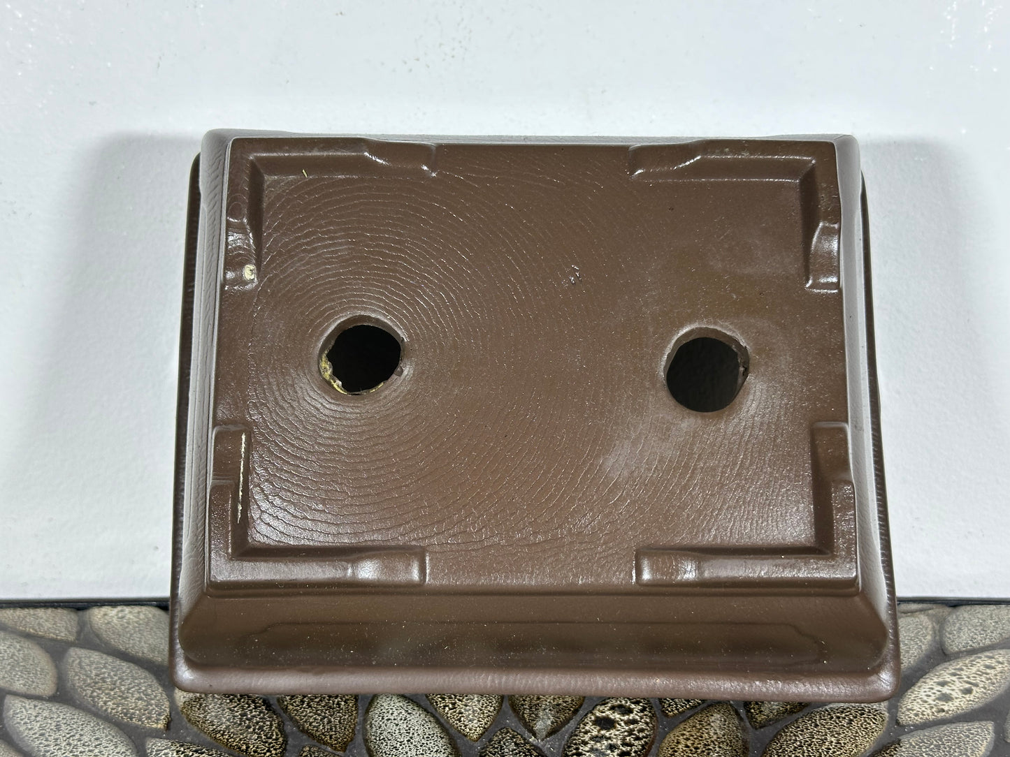 Preowned Japanese Tokoname Unglazed Rectangular Bonsai Pot - 8.5” By 6.75”