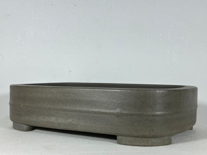Preowned Japanese Tokoname Unglazed Rectangular Bonsai Pot Seizan - 12.75” By 9”