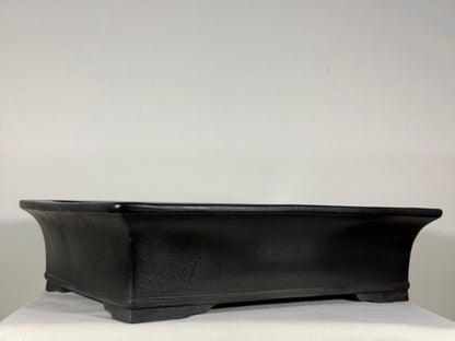 Preowned Japanese Tokoname Unglazed Rectangular Bonsai Pot Kizan - 16.25” By 12.25”