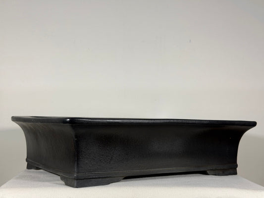 Preowned Japanese Tokoname Unglazed Rectangular Bonsai Pot Kizan - 16.25” By 12.25”