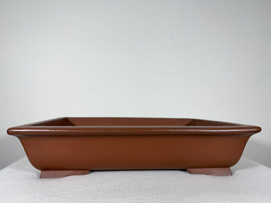 Preowned Japanese Tokoname Rectangular Unglazed Bonsai Pot - 13.25” By 9.25”