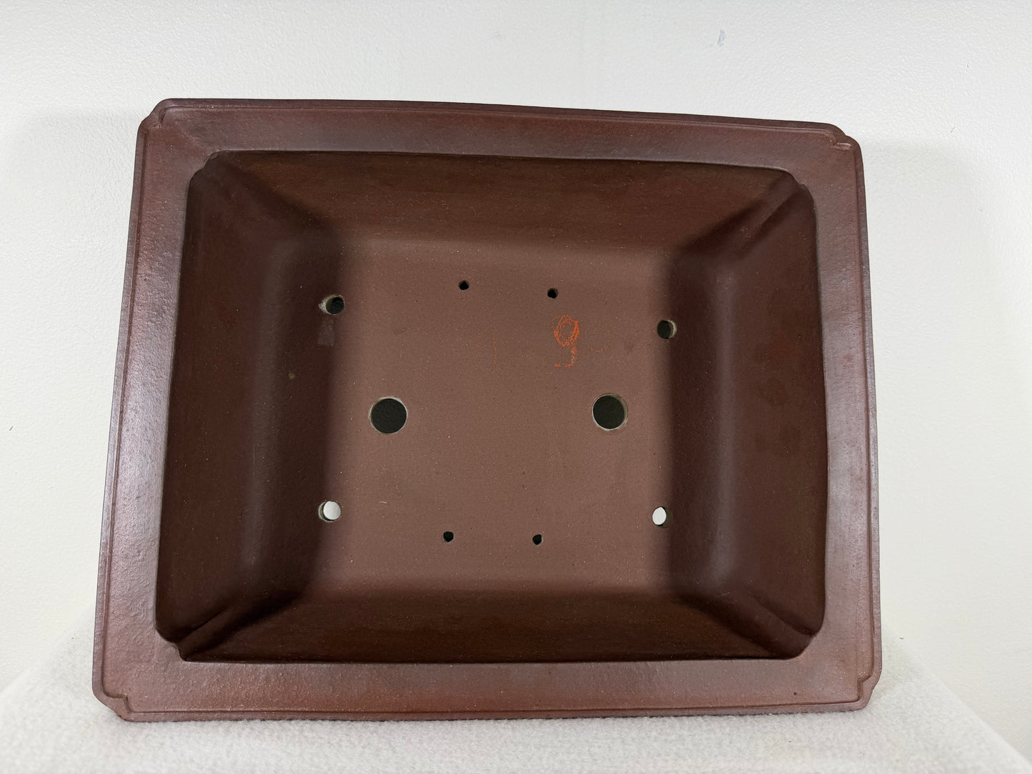 Preowned Japanese Tokoname Unglazed Rectangular Bonsai Pot - 13.25” By 10.75”