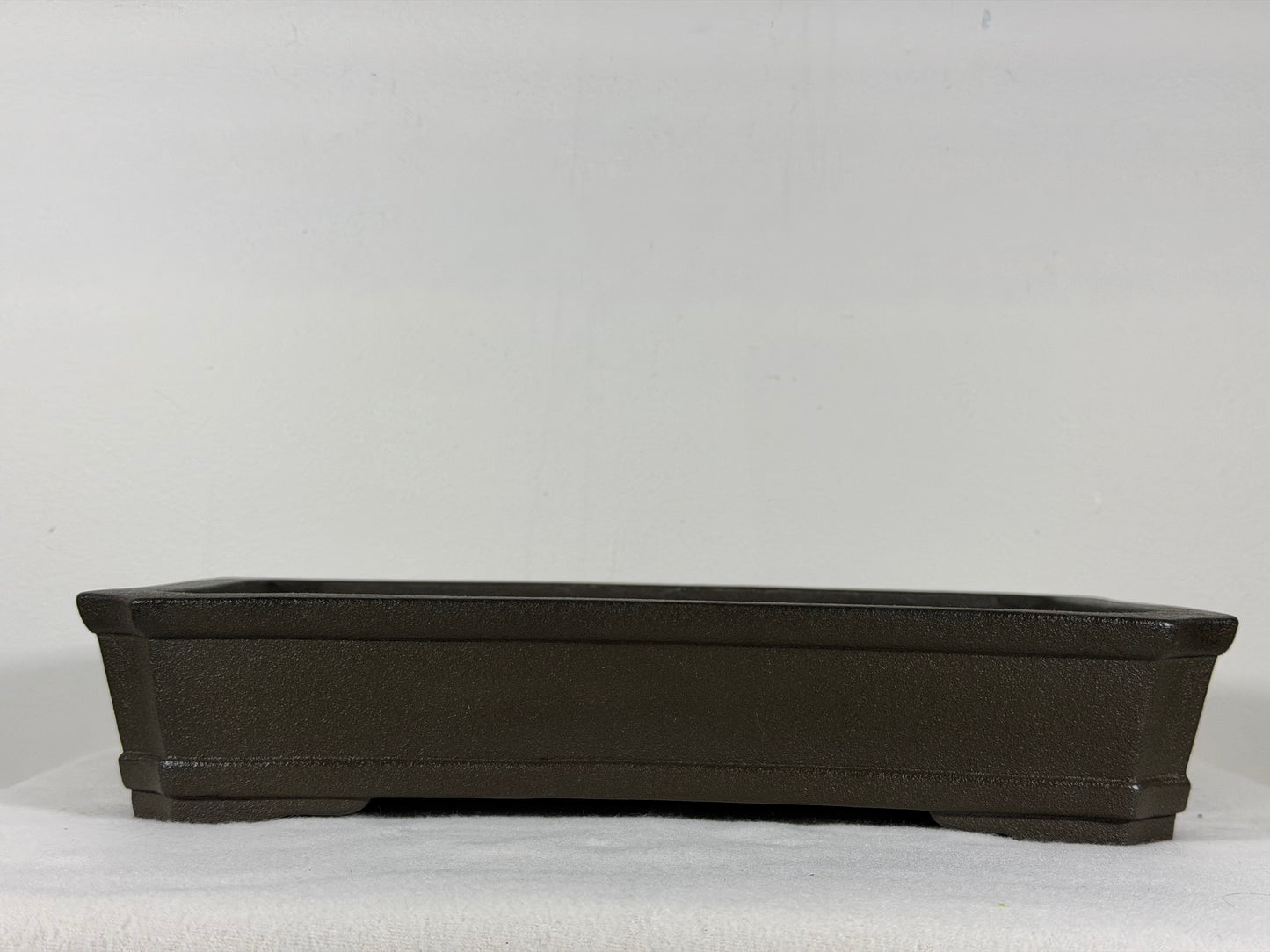 Preowned Japanese Tokoname Unglazed Rectangular Bonsai Pot Yamaaki - 13” By 8.75”