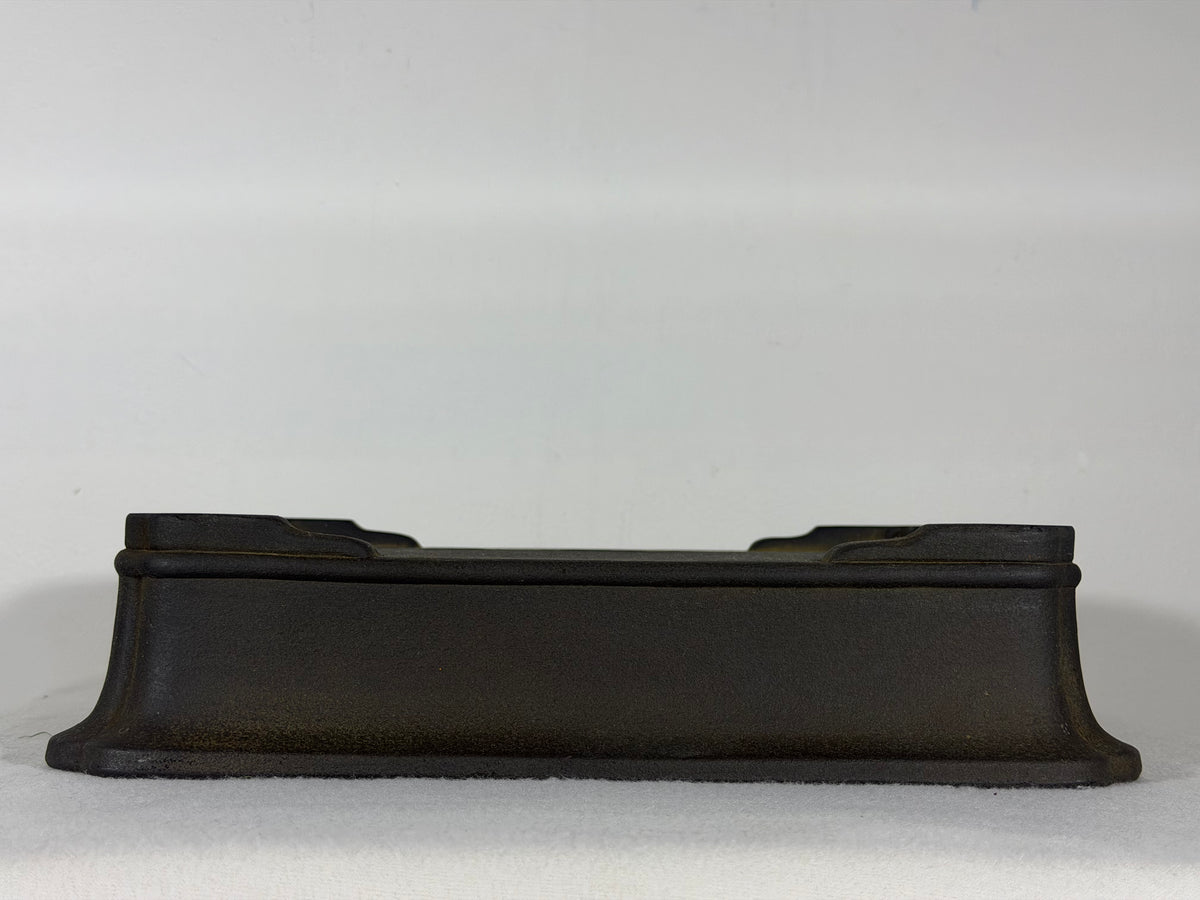 Preowned Japanese Tokoname Unglazed Rectangular Bonsai Pot Housei - 12.25” x 9.25” x 2 7/8”