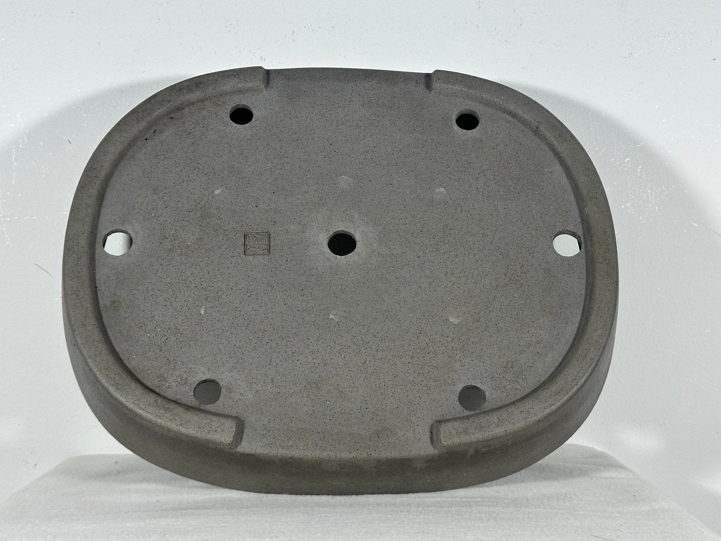 Preowned Japanese Tokoname Unglazed Oval Bonsai Pot Seizan - 15” By 12”