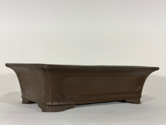 Preowned Japanese Tokoname Unglazed Rectangular Bonsai Pot - 12.5” By 8”