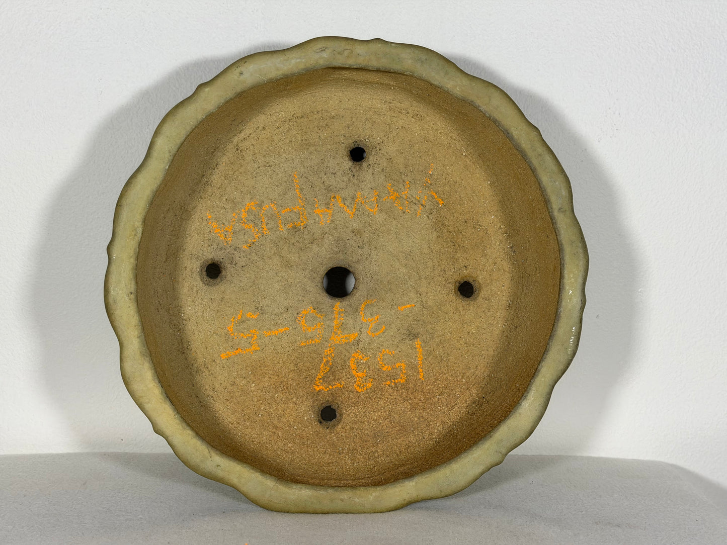 Preowned Japanese Tokoname Rinka Style Bonsai Pot Yamafusa - 10.25” By 2 3/8”