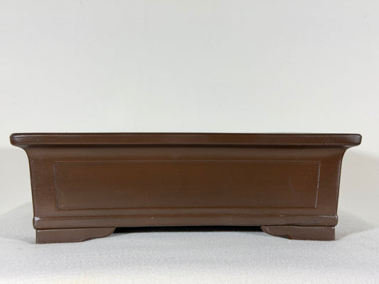 Preowned Vintage Japanese Tokoname Unglazed Rectangular Bonsai Pot Housei - 12.25” By 9.25”