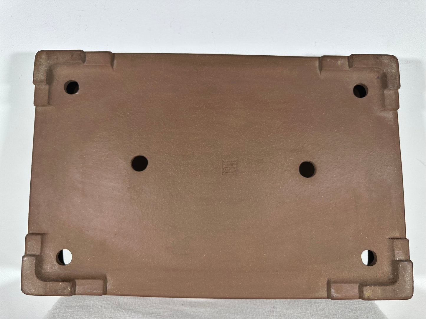 Preowned Japanese Tokoname Unglazed Rectangular Shallow Bonsai Pot Seizan - 18.75” By 12.75”