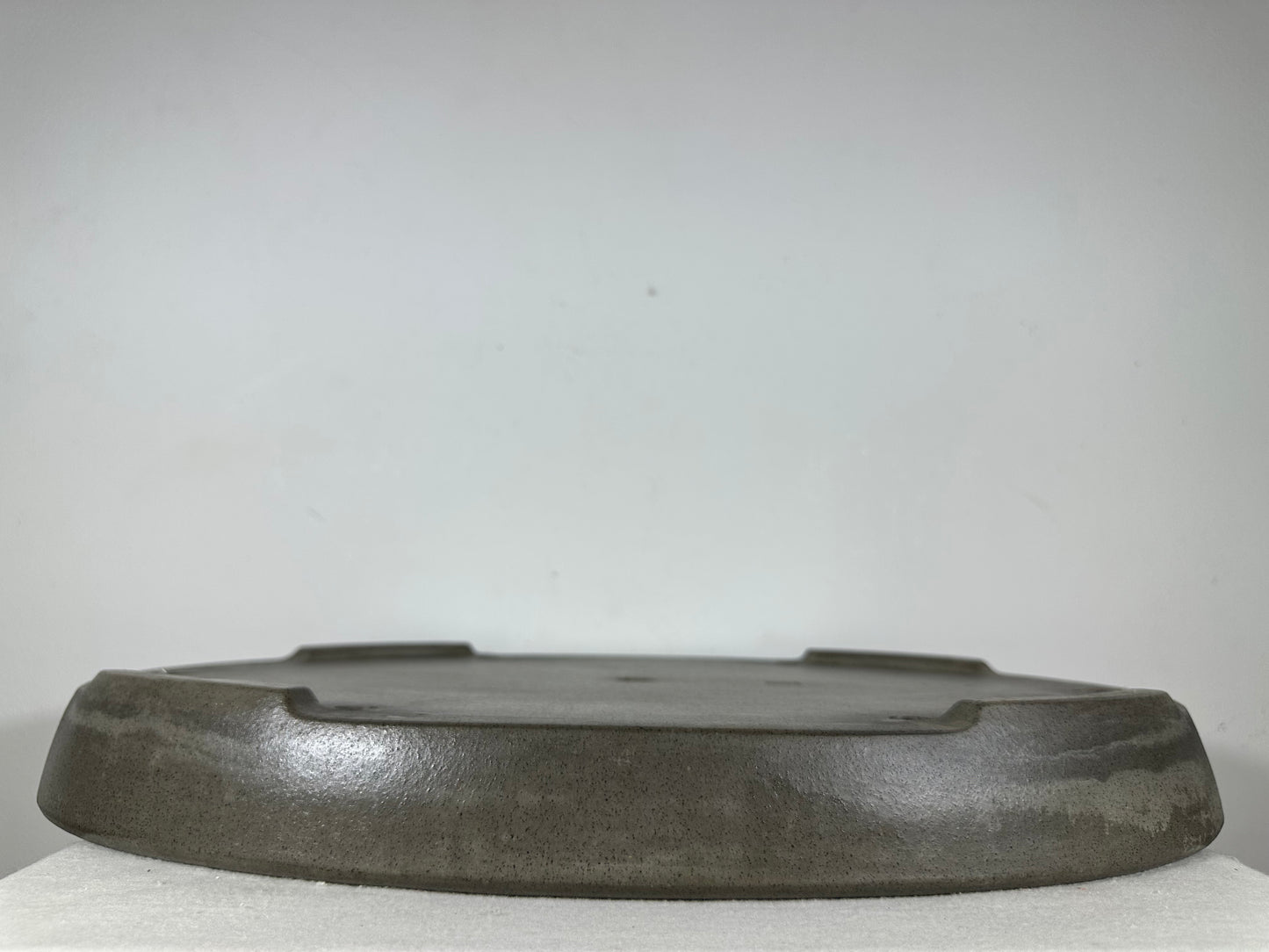 Preowned Japanese Tokoname Unglazed Oval Shallow Bonsai Pot Seizan - 20.75” By 14.75”