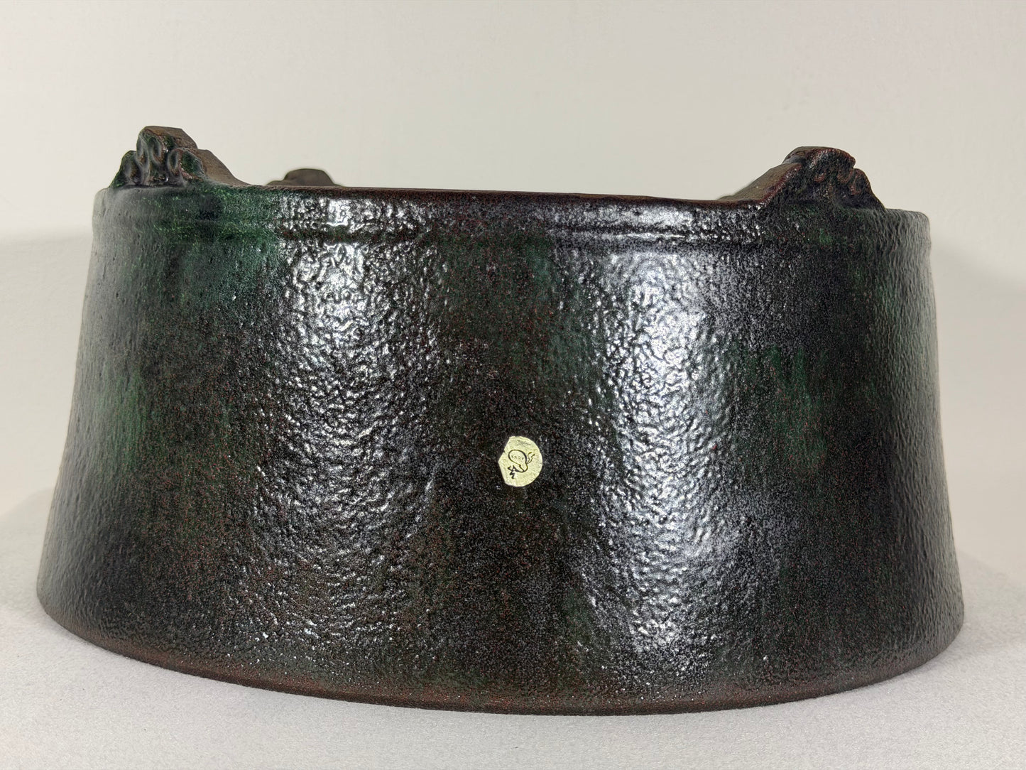 New Japanese Tokoname Glazed Round Bonsai Pot Syuho - 13.25” By 6.25”
