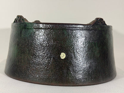 New Japanese Tokoname Glazed Round Bonsai Pot Syuho - 13.25” By 6.25”
