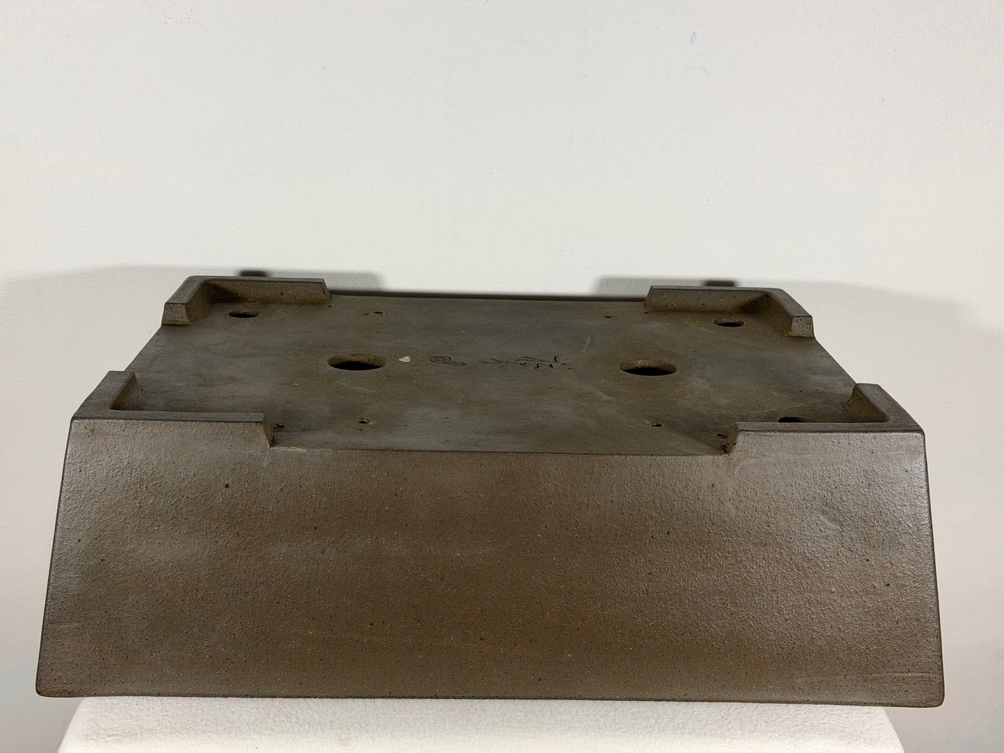 Preowned Japanese Tokoname Unglazed Rectangular Bonsai Pot - 19” By 14.5”