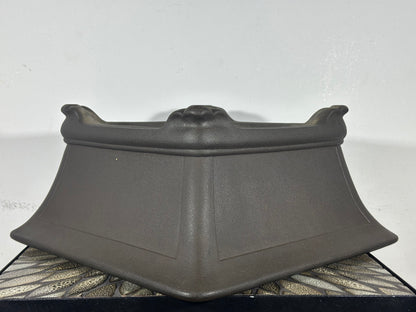 Preowned Japanese Tokoname Unglazed Square Semi Cascade Bonsai Pot Yamaaki - 14.25” By 6.75”