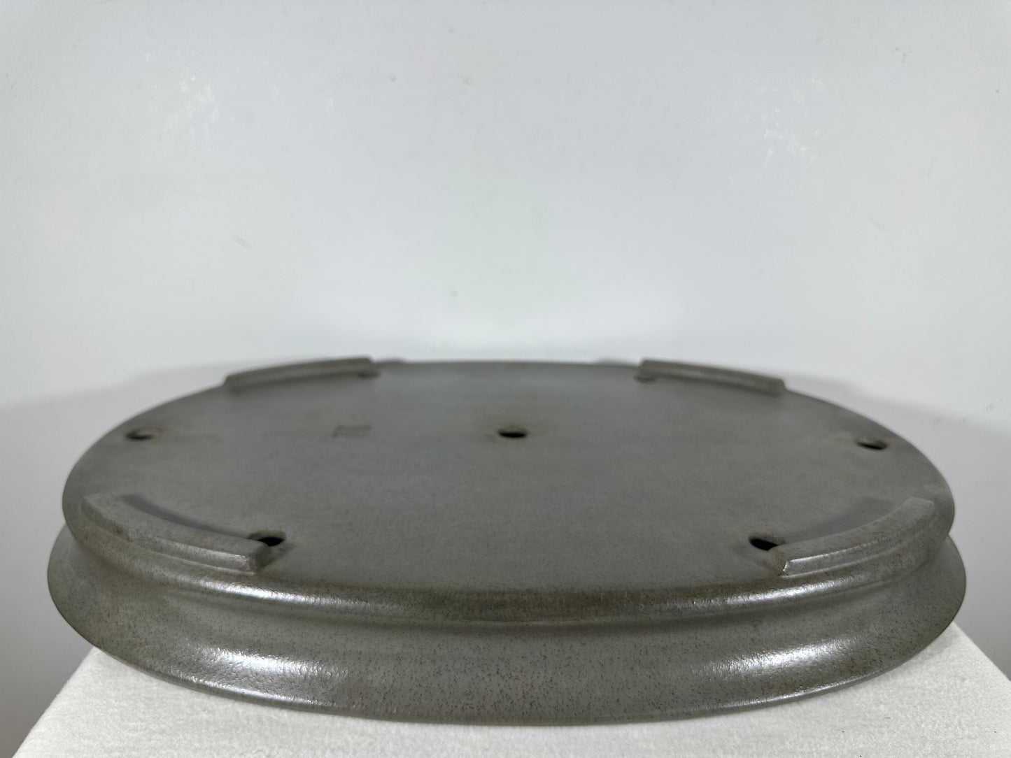 Preowned Japanese Tokoname Unglazed Shallow Oval Bonsai Pot Seizan - 20.5” By 14.5”