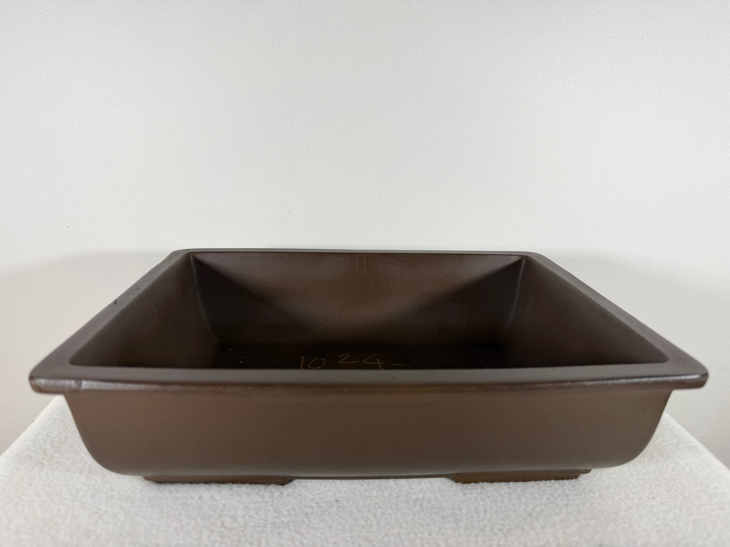 Preowned Japanese Tokoname Unglazed Rectangular Bonsai Pot Sankyou - 12.25” By 9.5”