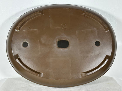 Preowned Japanese Tokoname Unglazed Oval Bonsai Pot has Stamp - 15.25” By 11.75”