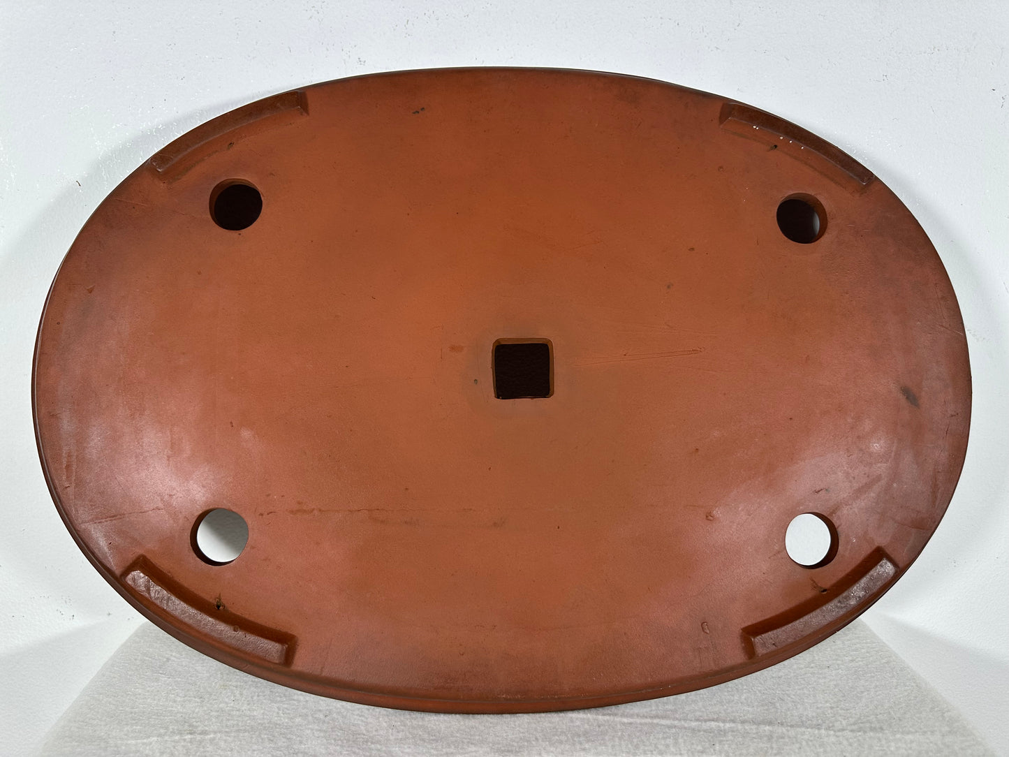 Preowned Japanese Tokoname Unglazed Oval Shallow Bonsai Pot - 18” By 12.5”