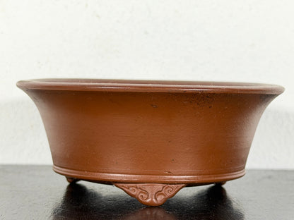 New Japanese Tokoname Unglazed Round Bonsai Pot Bigei - 3.75” By 1.5”