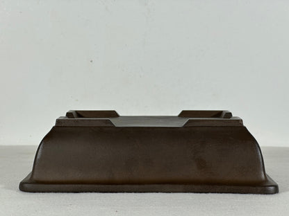 Preowned Japanese Tokoname Unglazed Rectangular Bonsai Pot - 8.25” By 6”