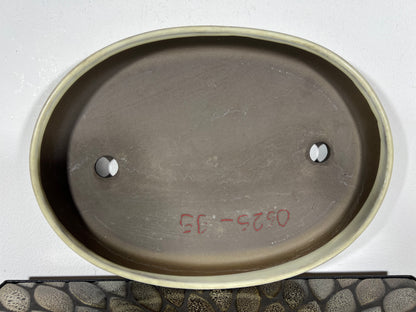 Preowned Japanese Tokoname Shallow Oval Bonsai Pot - 12.75” By 9.25”
