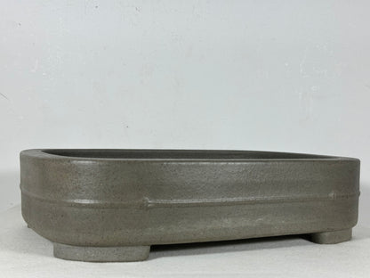 Preowned Japanese Tokoname Unglazed Rectangular Bonsai Pot Seizan - 12.75” By 9”