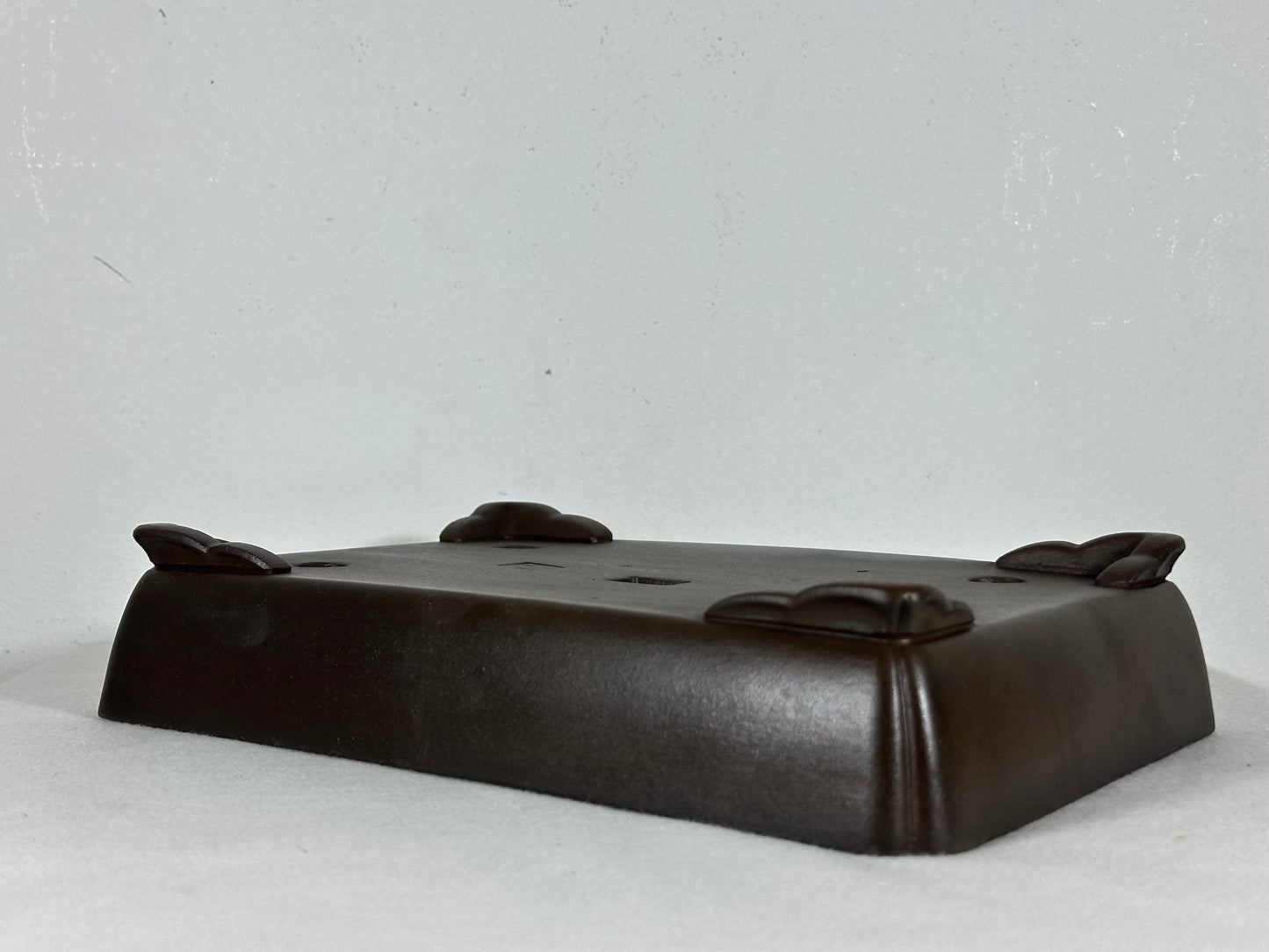 Preowned Japanese Tokoname Unglazed Shallow Rectangular Bonsai Pot - 10.75” By 7.75”