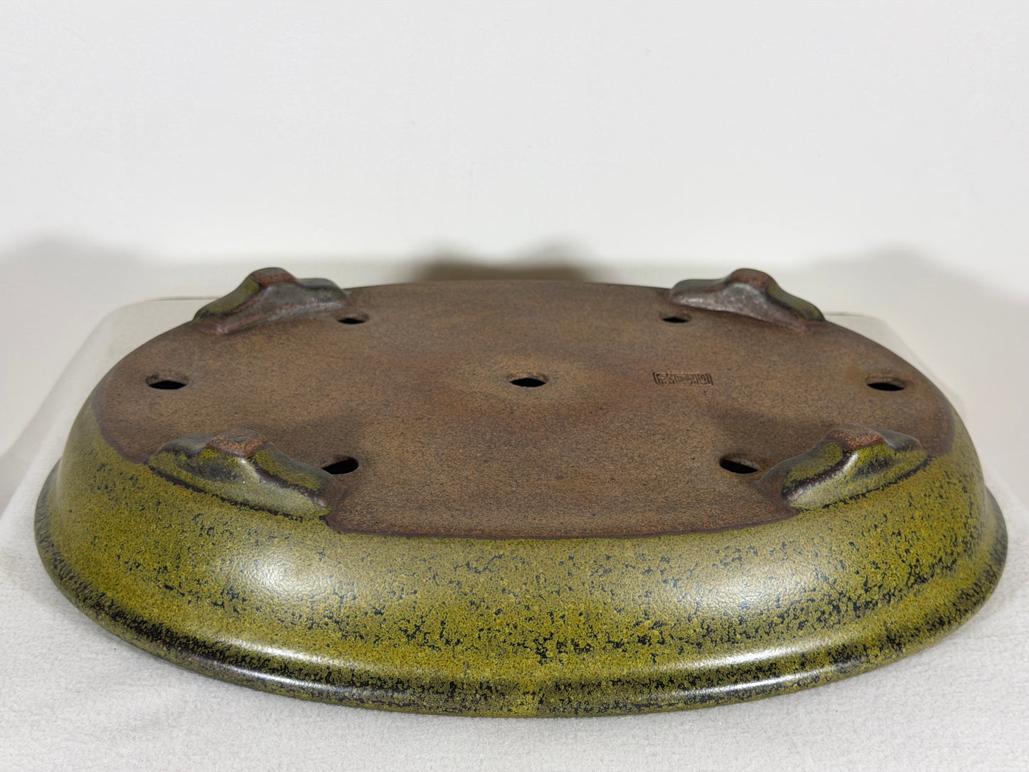 Preowned Japanese Tokoname Oval Bonsai Pot Reiho - 15.25” By 11.5”