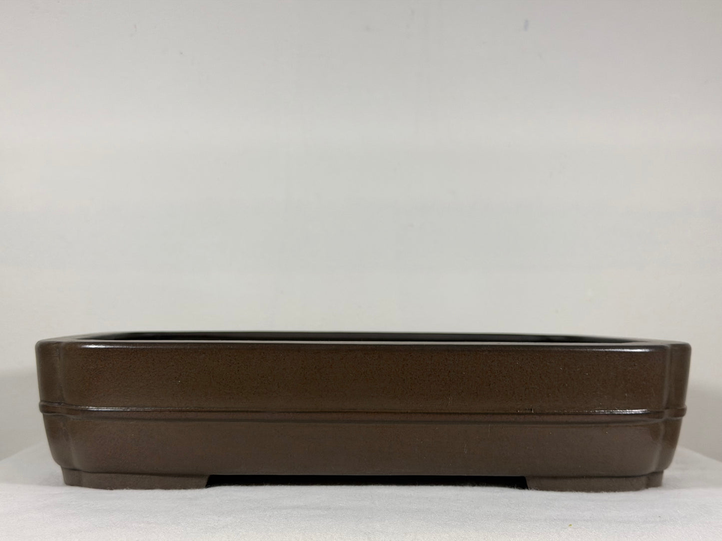 Preowned Japanese Tokoname Unglazed Rectangular Bonsai Pot Eiraku - 13.5” By 10.5”