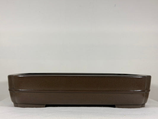 Preowned Japanese Tokoname Unglazed Rectangular Bonsai Pot Eiraku - 13.5” By 10.5”