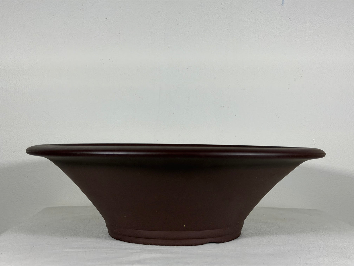 New Japanese Tokoname Unglazed Round Bonsai Pot Yamaaki - 12.75” By 4”