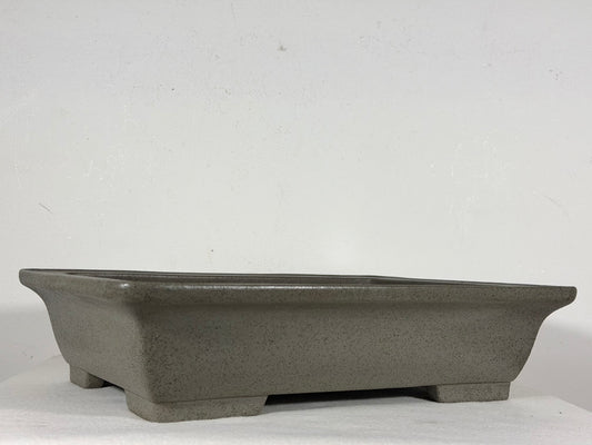 Preowned Japanese Tokoname Unglazed Rectangular Bonsai Pot Seizan - 13.75” By 10.25”