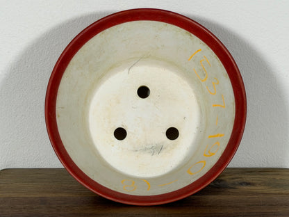 Preowned Vintage China Glazed Round Bonsai Pot - 5.75” By 2.75”