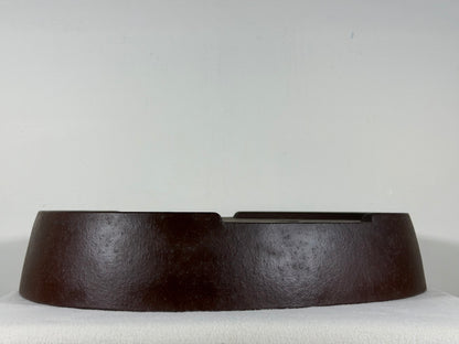 Preowned Japanese Tokoname Unglazed Oval Bonsai Pot Yamaaki - 16.25” By 12.75”