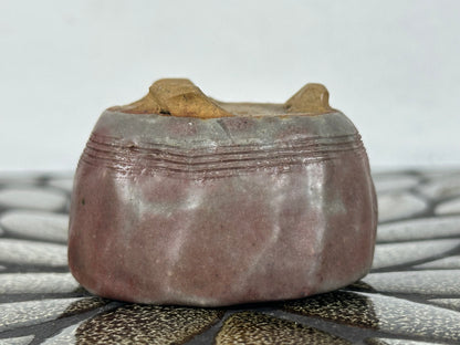 Preowned Japanese Tokoname Glazed Round Bonsai Pot - 2 3/8” By 1.5”