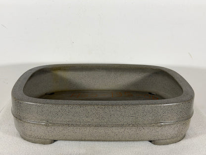 Preowned Japanese Tokoname Unglazed Rectangular Bonsai Pot Seizan - 12.75” By 9.25”