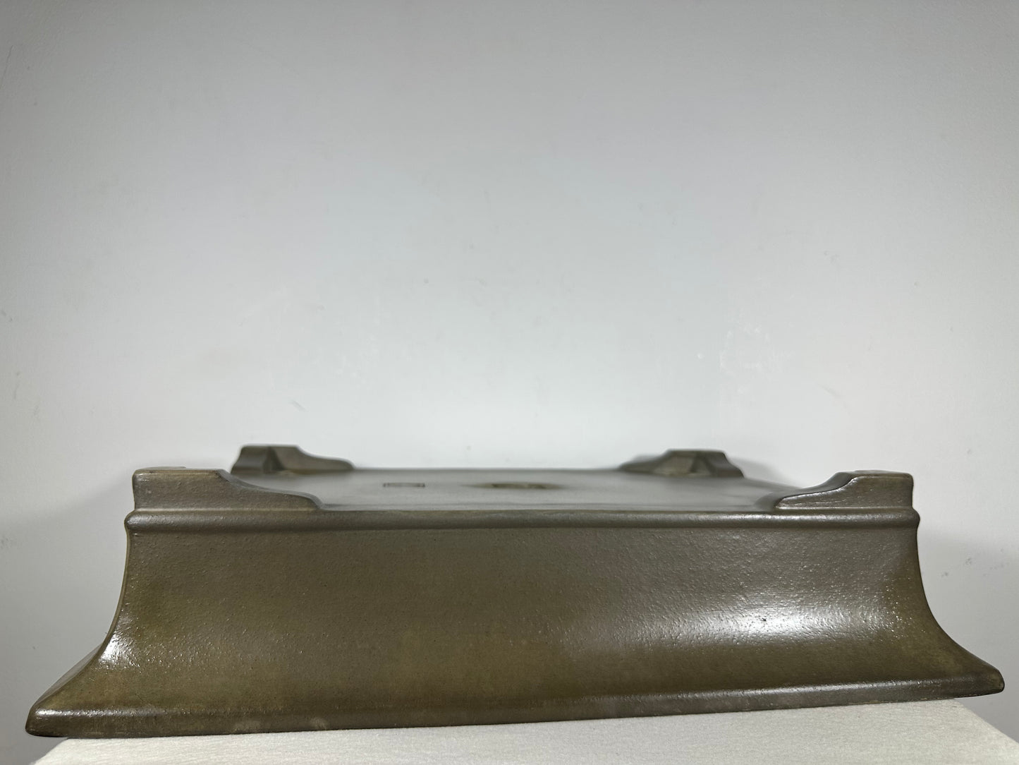 Preowned Japanese Tokoname Unglazed Rectangular Bonsai Pot Seizan - 18.5” By 13.5”