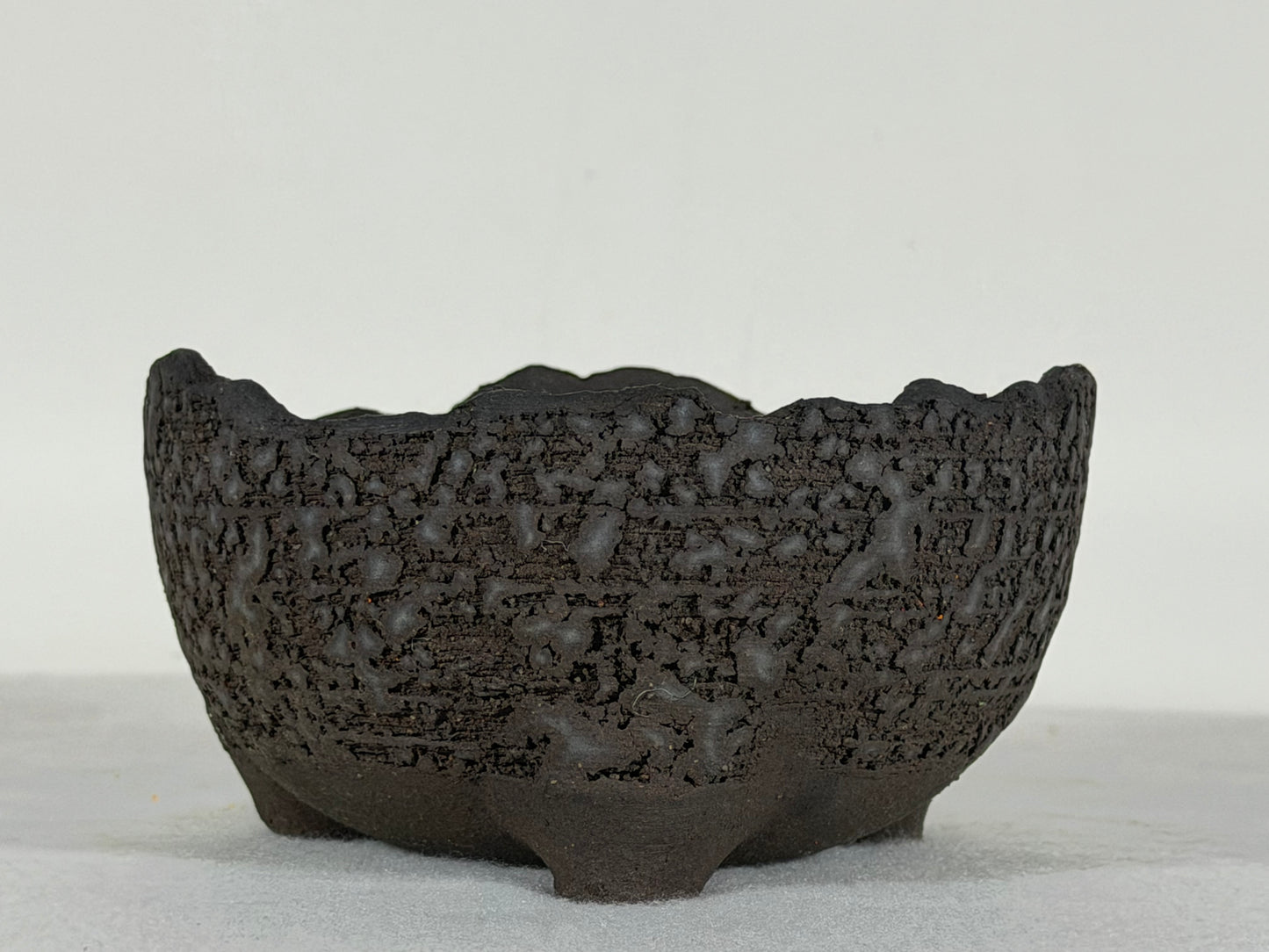 Preowned Japanese Unglazed Eggshell Bonsai Pot - 4.75” By 2.5”