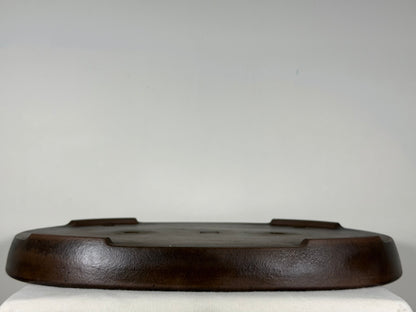 Preowned Japanese Tokoname Unglazed Shallow Oval Bonsai Pot Seizan - 20.5” x 14.75” x 2.25”