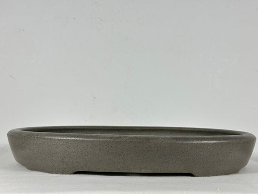 Preowned Japanese Tokoname Unglazed Oval Shallow Bonsai Pot Seizan - 14” By 10”
