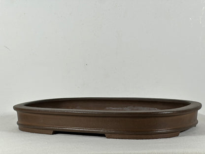Preowned Japanese Tokoname Unglazed Rectangular Shallow Bonsai Pot Seizan - 12.25” By 9.25”