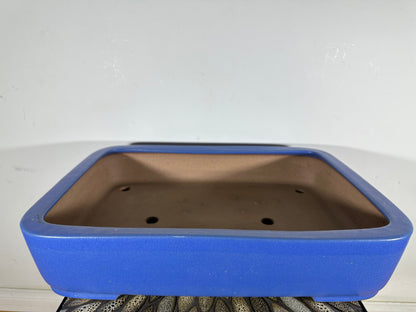 Preowned Vintage Japanese Tokoname Glazed Rectangular Bonsai Pot Reiho - 21.25” By 15”