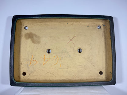 Preowned Japanese Tokoname Glazed Rectangular Bonsai Pot Syuhou Yoshimura - 22.75” By 15.75”