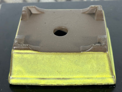 Preowned Japanese Tokoname Rectangular Bonsai Pot - 3.5” By 2 7/8”