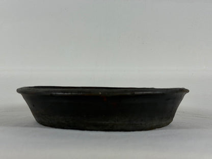 Preowned Japanese Tokoname Unglazed Nanban Style Bonsai Pot Has Stamp - 10.25” By 2”