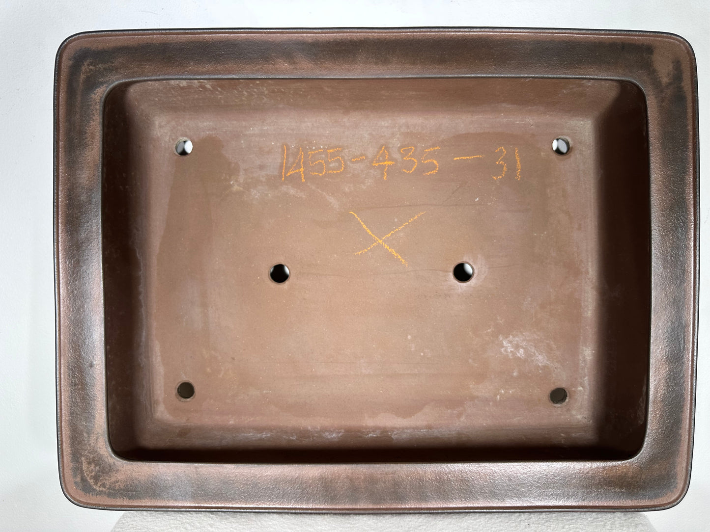 Preowned Japanese Tokoname Unglazed Rectangular Bonsai Pot Seizan - 20” By 15”