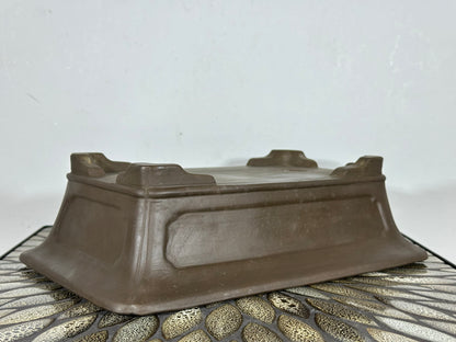 Preowned Japanese Tokoname Unglazed Rectangular Bonsai Pot - 13.75” By 8”