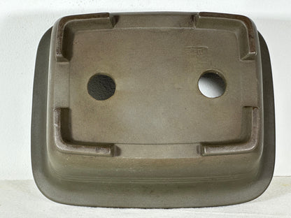 Preowned Japanese Tokoname Unglazed Rectangular Bonsai Pot - 9” By 7.5”