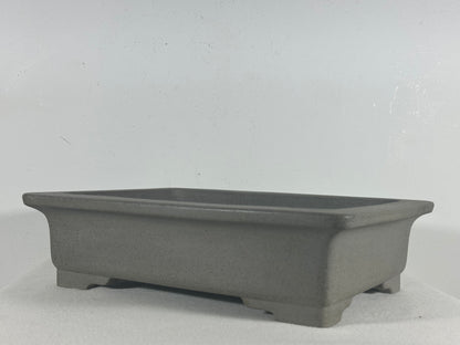 Preowned Japanese Tokoname Unglazed Rectangular Bonsai Pot Seizan - 12.75” By 9.5”